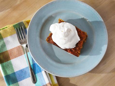 Sweet Potato Pone with Eggnog Whipped Cream