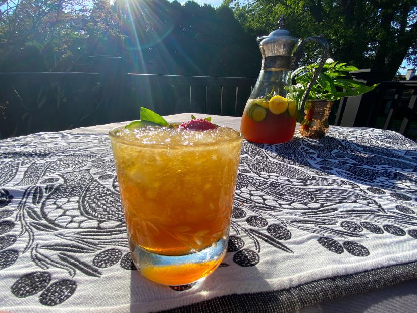Pimm's Cup Cocktail, as seen on Symon's Dinners Cooking In, Season 1.