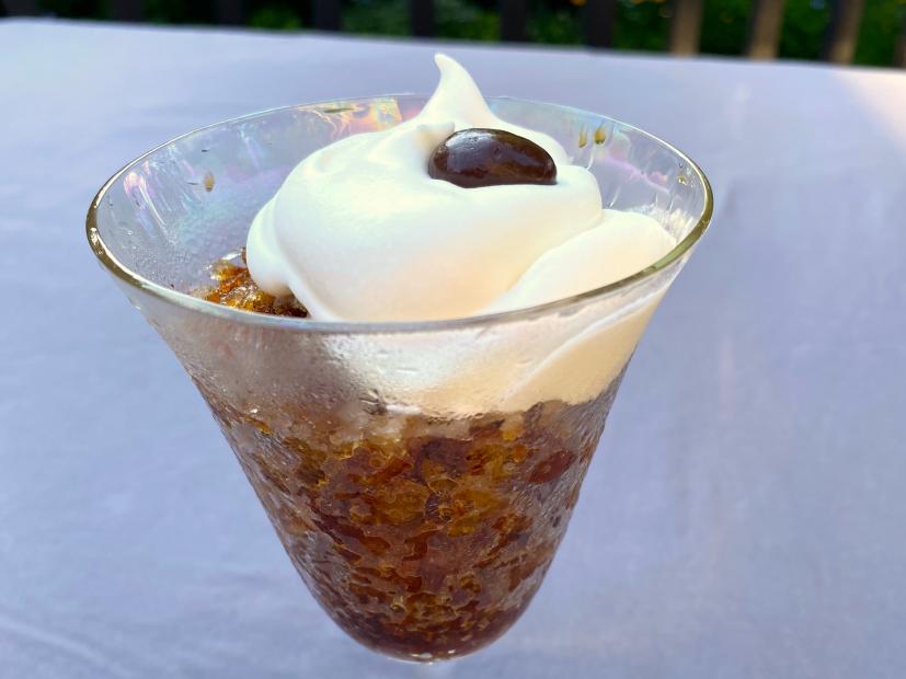 Espresso Granita with Soft Whipped Cream, as seen on Symon's Dinners Cooking In, Season 1.