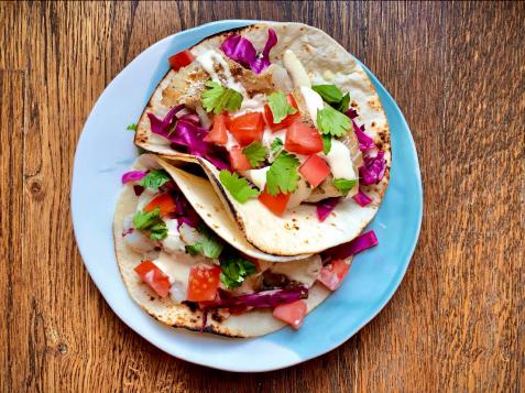 Grilled Fish Tacos with Key Lime Sauce