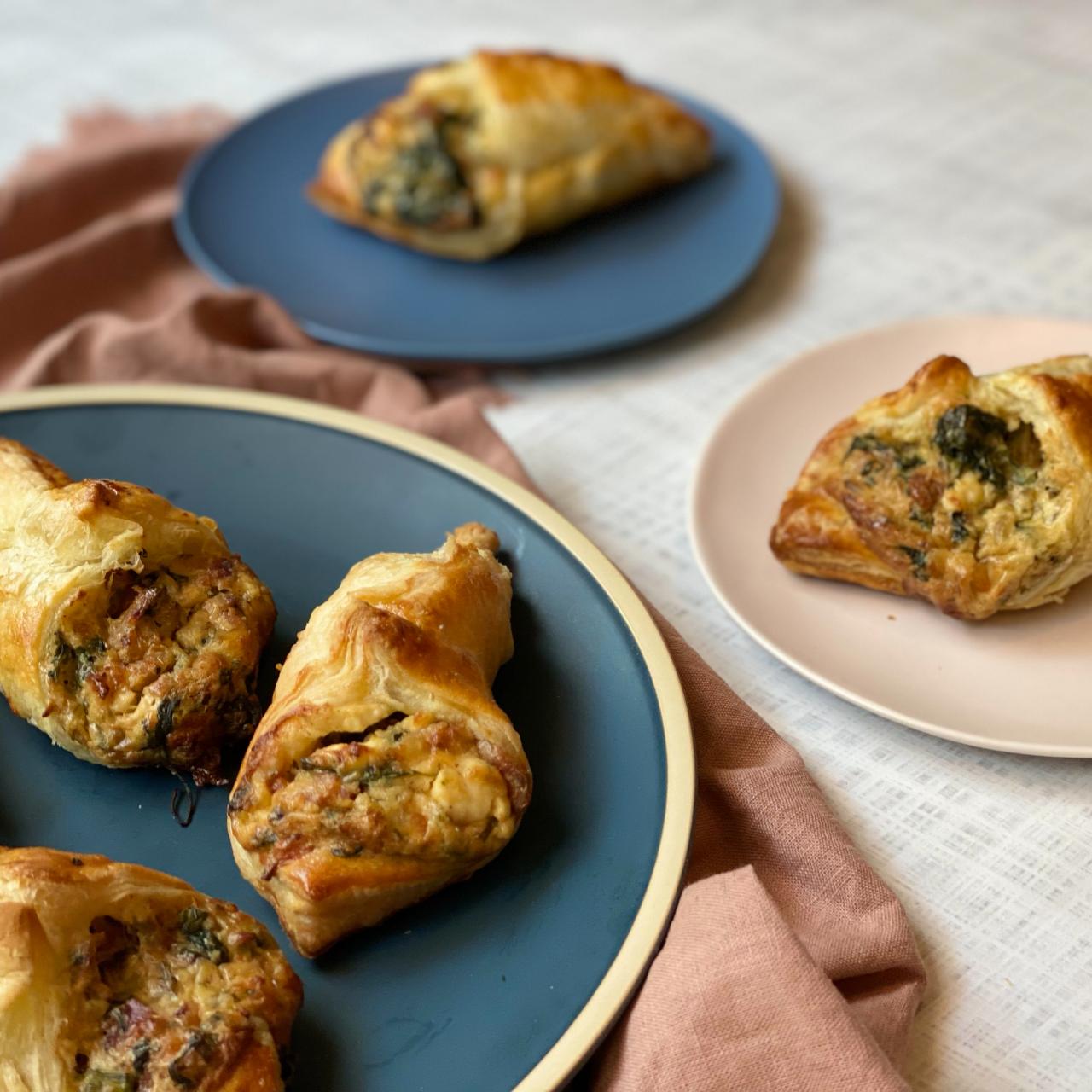 Spinach Puffs with Cream Cheese Bacon and Feta