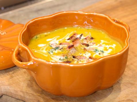 Butternut Squash Soup with Maple Sour Cream