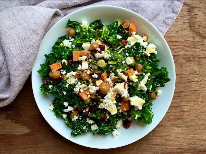 Meal Prep Loaded Kale Salad Recipe Megan Mitchell Food Network
