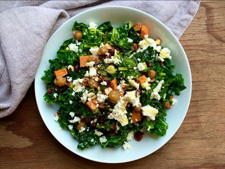 Meal Prep Loaded Kale Salad Recipe Megan Mitchell Food Network