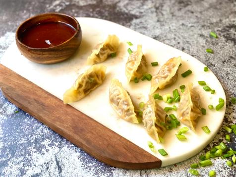 Bacon Cheeseburger Dumplings with Spicy Soy Ketchup