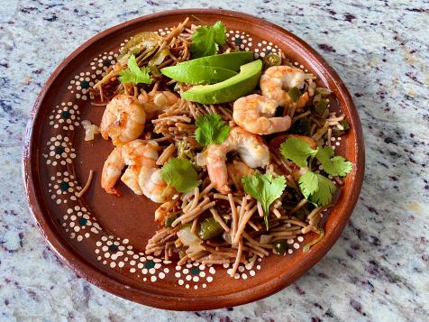 Fideo con Camarones (Seared Shrimp with Fideo)