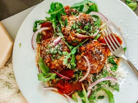 Spicy Chicken Meatballs with Arrabbiata Sauce
