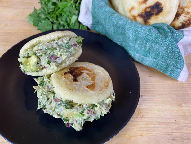 Reina Pepiada Arepas Arepas With Chicken Avocado Salad Recipe Food Network Kitchen Food Network