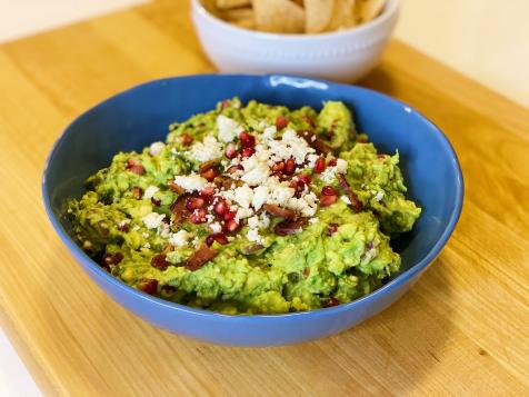 Loaded Guacamole with Bacon and Pomegranate Seeds
