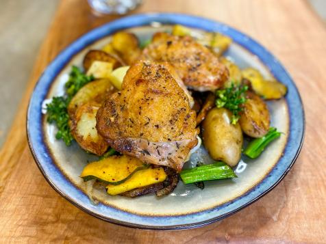 Chicken Thighs with Apples, Acorn Squash and Potatoes