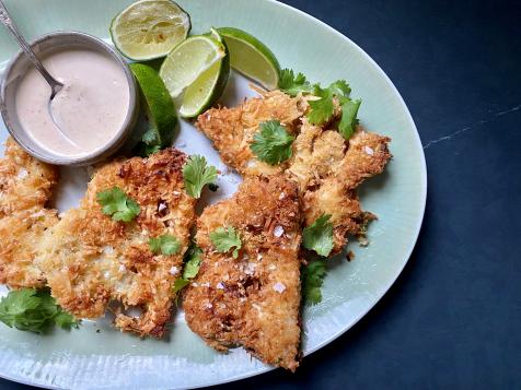 Coconut Cauliflower Steaks with Spicy Sauce