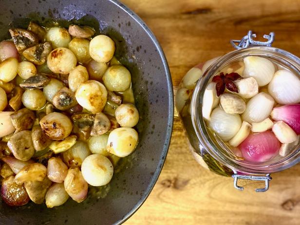 Quick Pickled Mushrooms and Pearl Onions Recipe | Carla Hall | Food Network