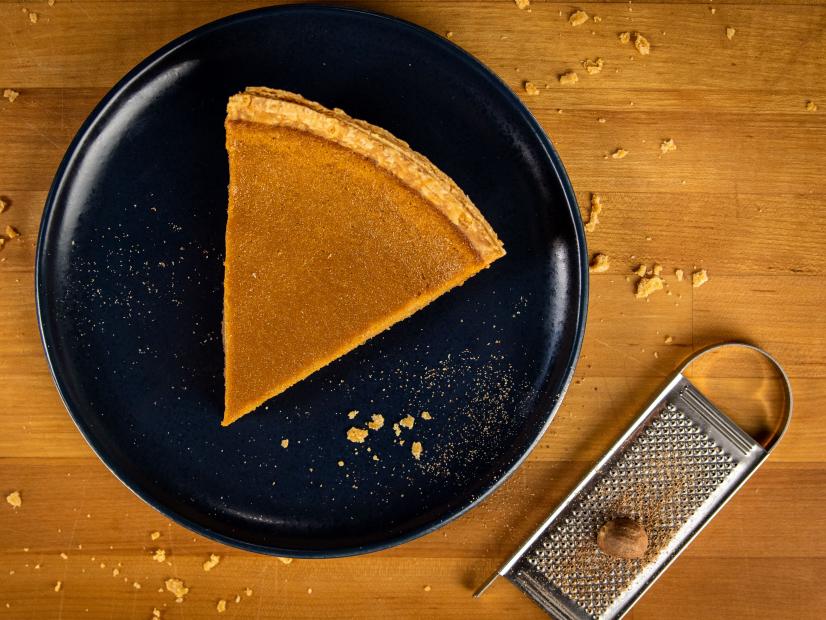 A slice of Sweet Potato Pie 2.0, as seen on Food Network Kitchen's Alton Brown Holiday Classes, Season 2.