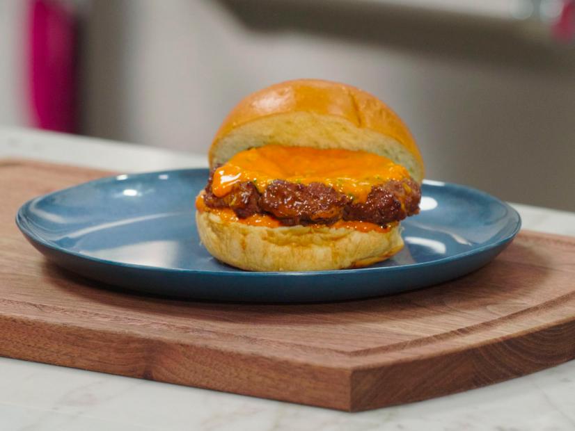Urvashi Pitre makes Bolgogi Burgers, as seen on How To Air-Fry (Almost) Anything on Food Network Kitchen.