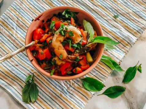 Chili Shrimp Over Black Rice