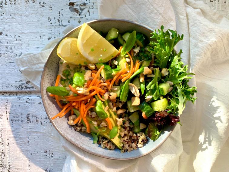 Meal Prep Farro and Quinoa Veggie Bowls Recipe | Megan Mitchell | Food ...