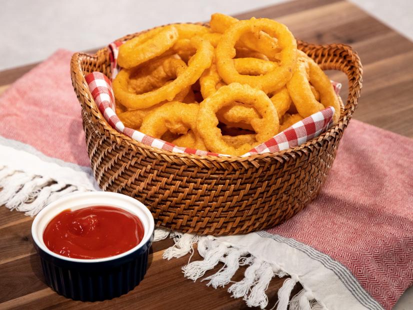 Beer Battered Onion Rings beauty, as seen on Food Network Kitchen Live.