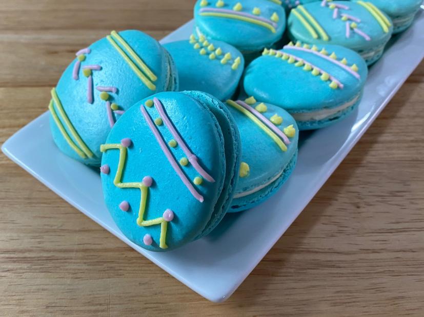 Dan Langan makes Easter Egg Macarons on Holiday Baking All Year Round with Dan Langan as seen on Food Network Kitchen..