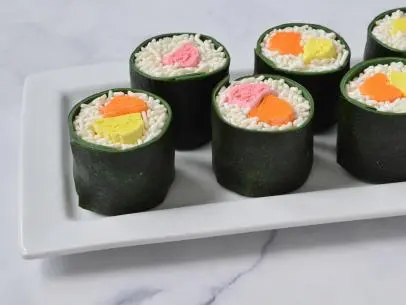 Dan Langan makes Sushi Petit Fours on Holiday Baking All Year Round with Dan Langan as seen on Food Network Kitchen..