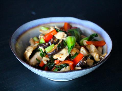 Velveted Chicken Stir-Fry with Shiitake Mushrooms and Bok Choy