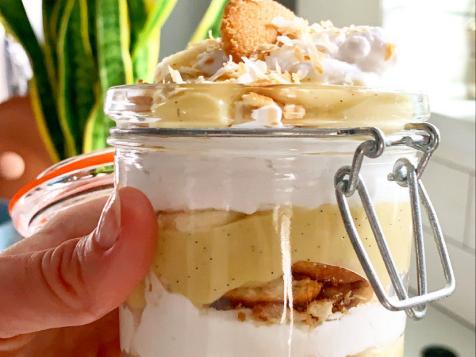 Toasted Coconut Banana Pudding for Two