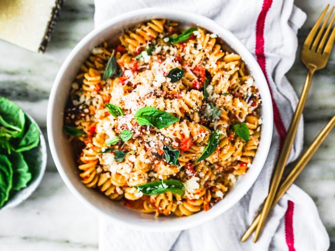 Pasta with Easy SheetPan Tomato Sauce Recipe Elena Besser Food Network