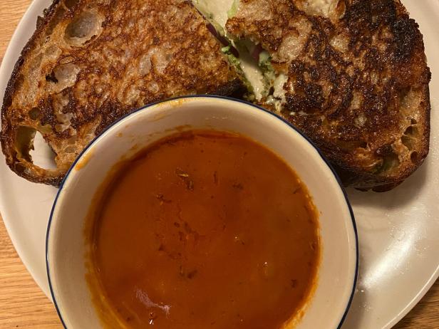 Masala Tomato Soup with Bombay Grilled Cheese Sandwiches_image