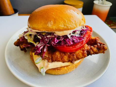Fried Chicken Sandwiches with Tangy Coleslaw and Spicy Mayo