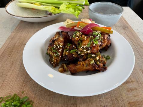 Air Fryer Chicken Wings with Soy Glaze