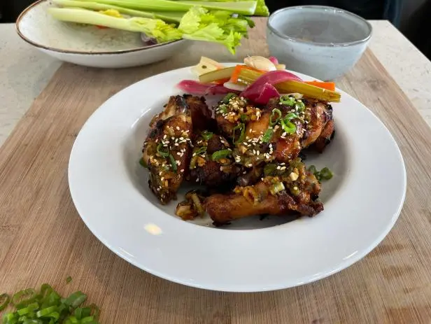 Air Fryer Chicken Wings with Soy Glaze