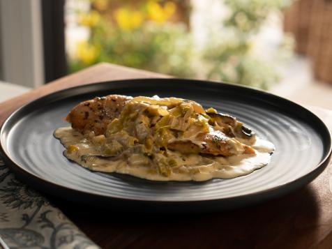 Chicken with Creamy Mushrooms, Fennel and Leeks