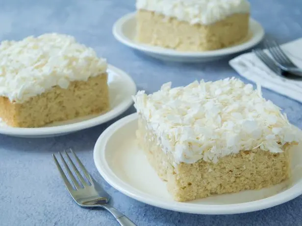 Coconut Sheet Cake with Marshmallow Cream Cheese Frosting