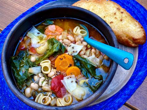 Pasta e Fagioli with Crusty Garlic Toast