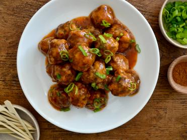 Sheet Pan Barbecue Meatballs Recipe | Kelly Senyei | Food Network