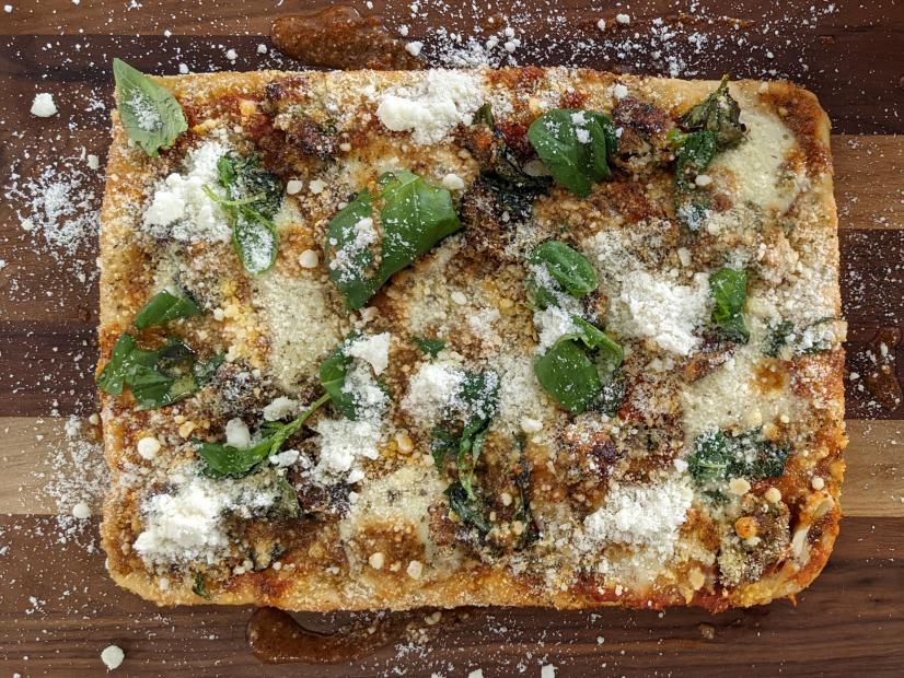 Christian Petroni makes Sicilian Meatball Pizza, as seen on Pizza Making Like a Pro on Food Network Kitchen.