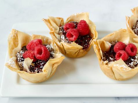 Mini Chocolate-Raspberry Phyllo Tarts