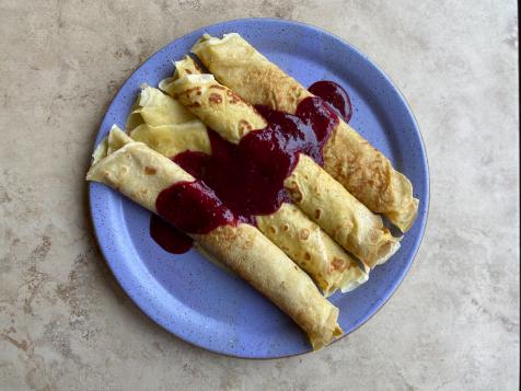 Kenyan Pancakes with Blackberry Sauce