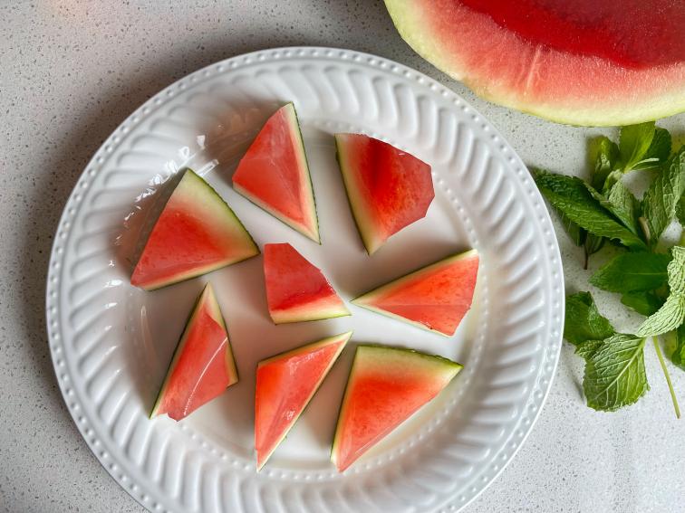 Watermelon Mint Gelatin Shots Recipe Jaymee Sire Food Network