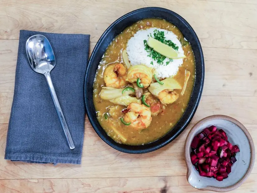 Sonoko Sakai makes Japanese Curry with Shrimp, as seen on her course, Intro to Japanese Cooking on Food Network Kitchen.