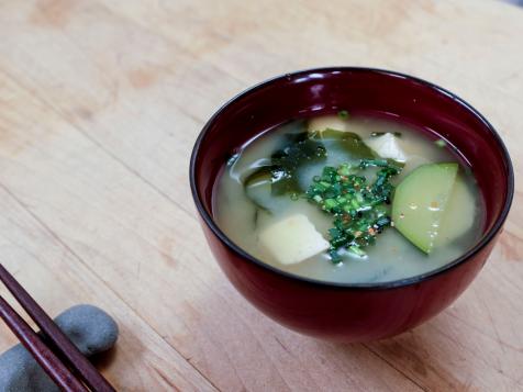 Miso Soup with Summer Squash, Tofu and Wakame