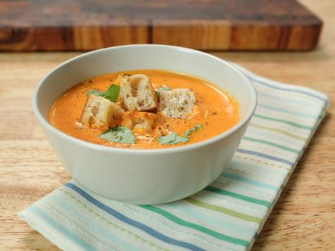 Roasted Tomato Soup with Parmesan Croutons