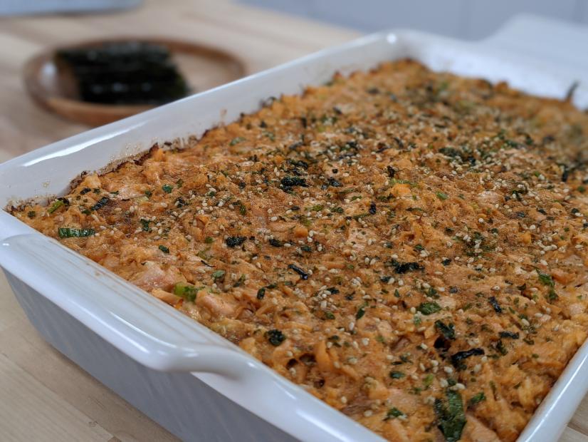 Aliya LeeKong makes Asya's Favorite Sushi Bake, as seen on her Cooking with Kids course on Food Network Kitchen.