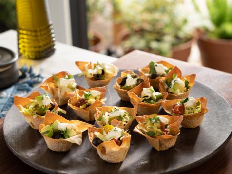 Wonton Taco Salad Cups