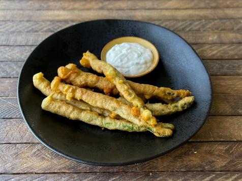 Asparagus Fries with Sour Cream and Chive Dip