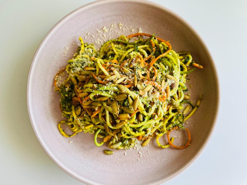 Hearty Greens Pesto with Raw Veggie Noodles Recipe Food Network