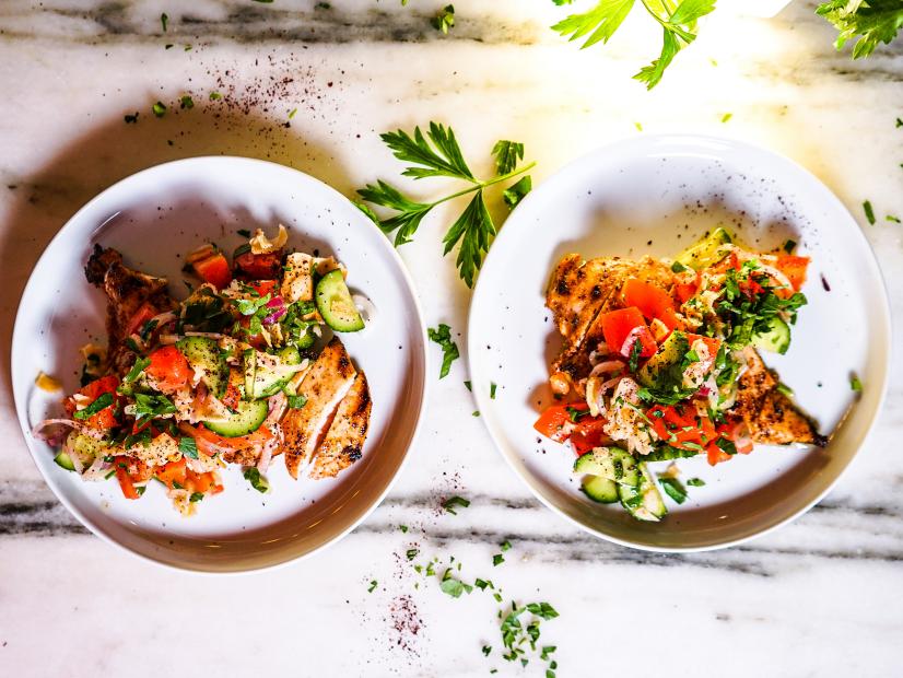 Lemony Sumac Grilled Chicken Breasts with Fattoush Recipe Elena