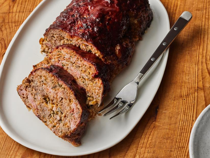 Description: Food Network Kitchen's Bacon-Cheddar Meatloaf.