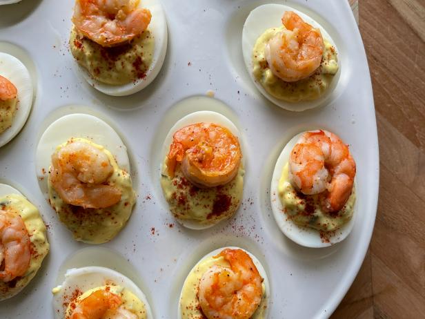 Deviled Eggs with Cajun Shrimp Recipe, Vallery Lomas