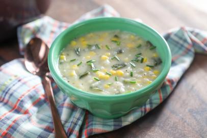 Leftover Mashed Potato Soup with Corn and Poblanos-image