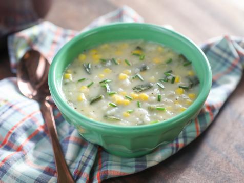 Leftover Mashed Potato Soup with Corn and Poblanos